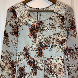 Charlotte Russe Floral Lace Long Sleeve Dress